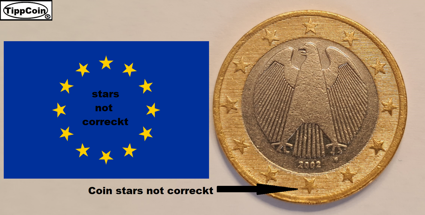 Deutschland 1 Euro 2002 F drehende sterne