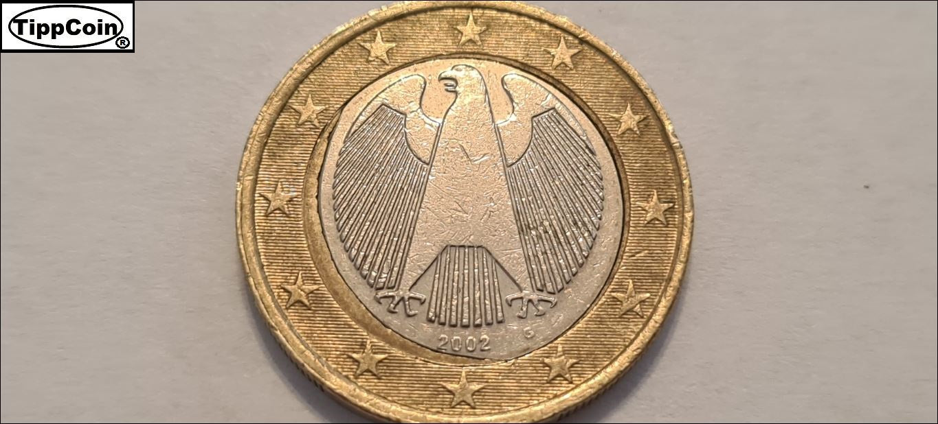 Deutschland 1 Euro 2002 G Fehlprägung / Spiegeleimünze