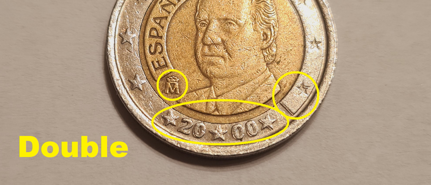 Spanien 2 Euro 2000 Doppelprägung