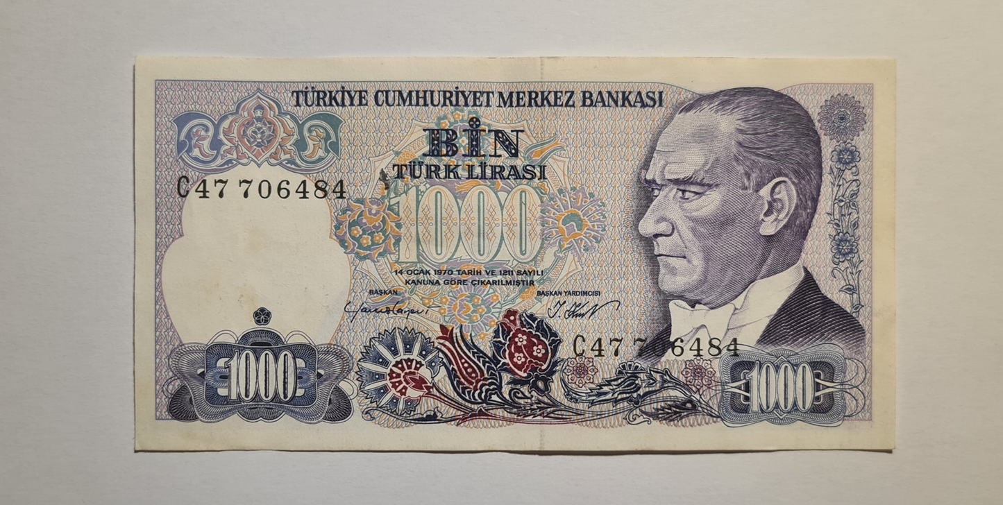 1000 Lira 1986 Türkei VF.