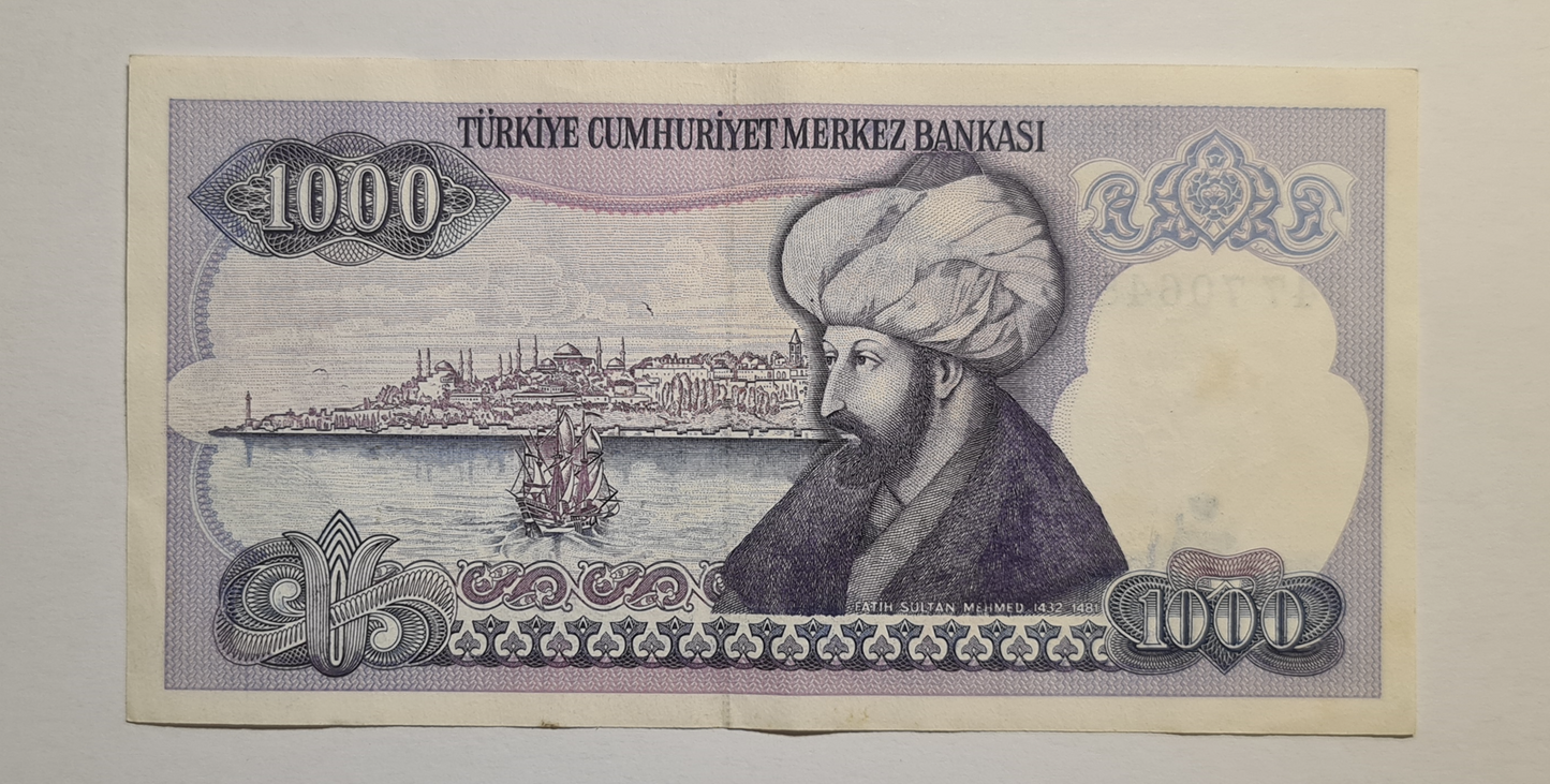 1000 Lira 1986 Türkei VF.