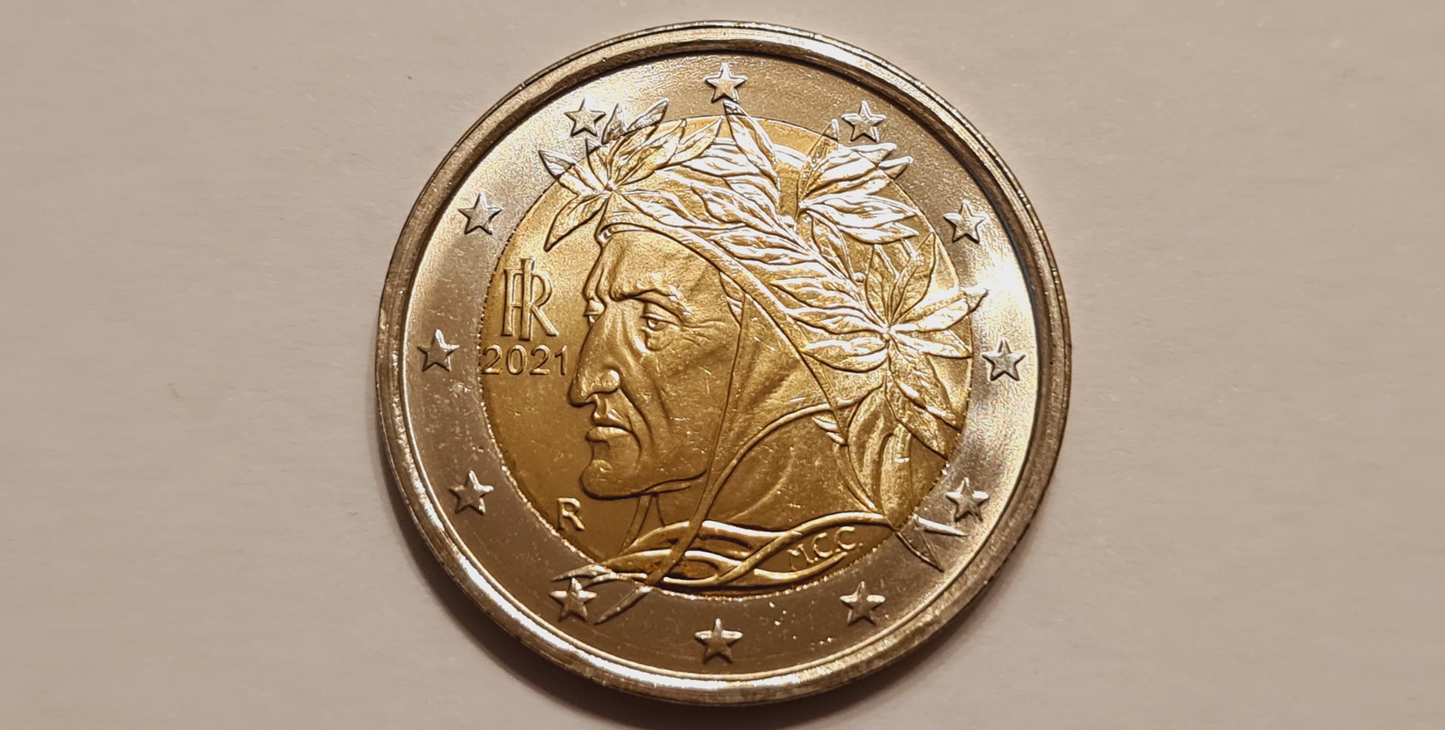 2 Euro 2021 Italien Dante Alighieri