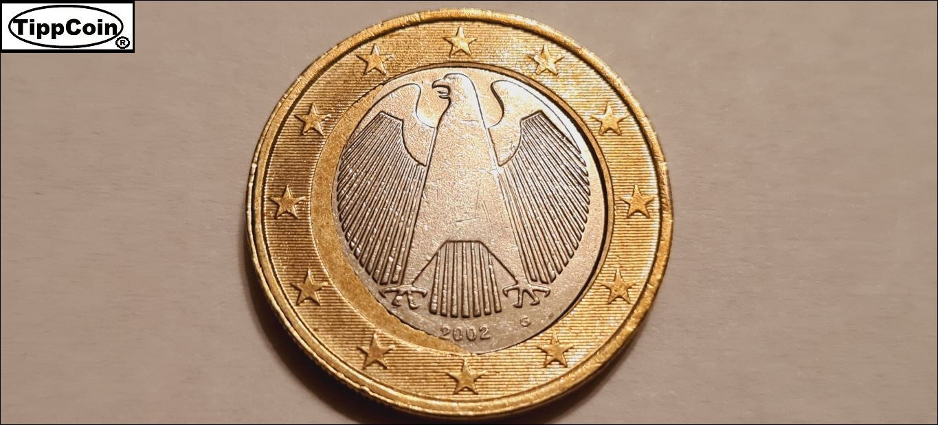 Deutschland 1 Euro 2002 G Fehlprägung / Spiegeleimünze