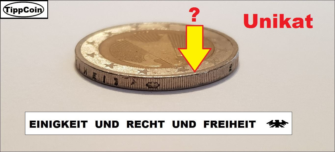 2 Euro Fehlprägung, Einigkeit und Recht Freiheit