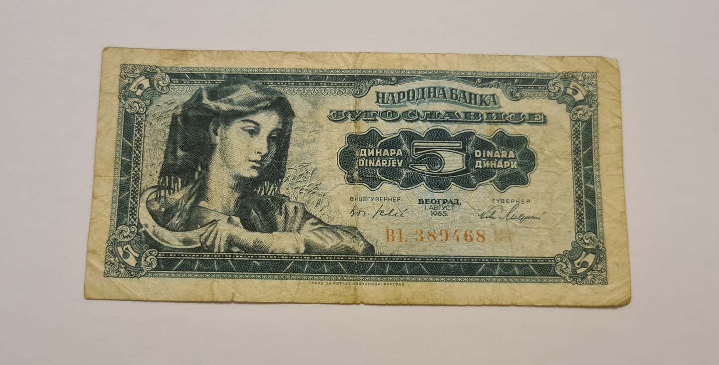 5 Dinar 1965 Yugoslawien