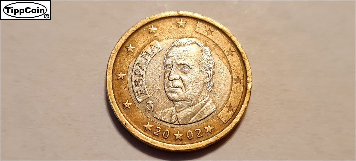 Spanien 1 Euro 2002 Spiegeleimünze, moneda de huevo frito Espana