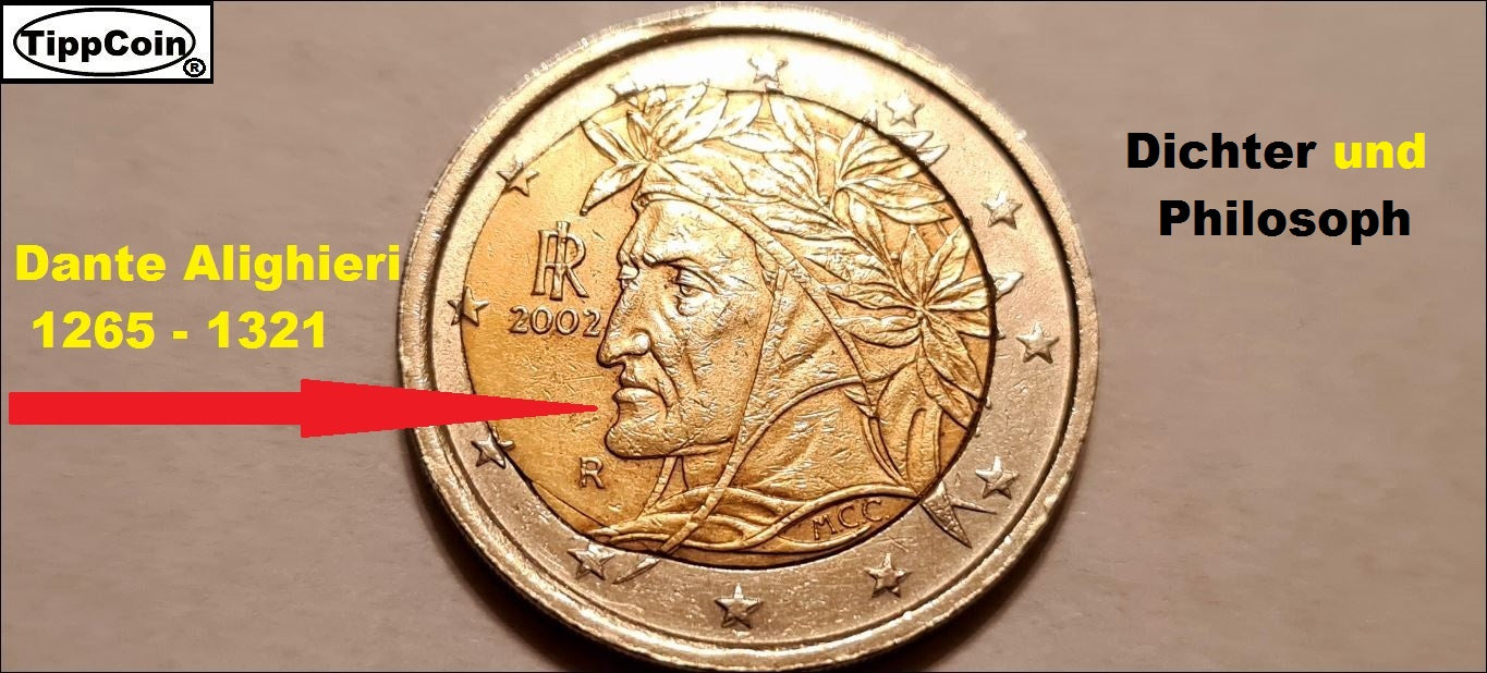 Italien 2 Euro 2002 – „Spiegelei“ Fehlprägung – Einmalige Fehlprägung