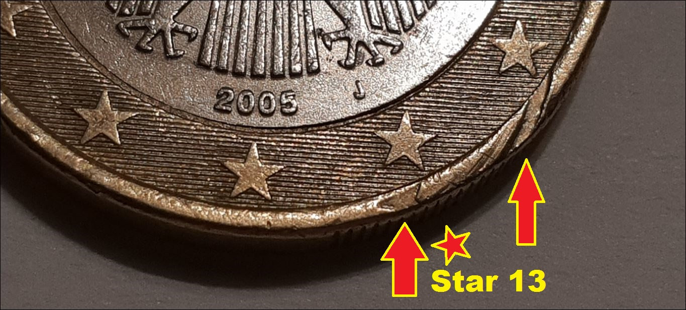 Deutschland 1 Euro mit 13 Sternen