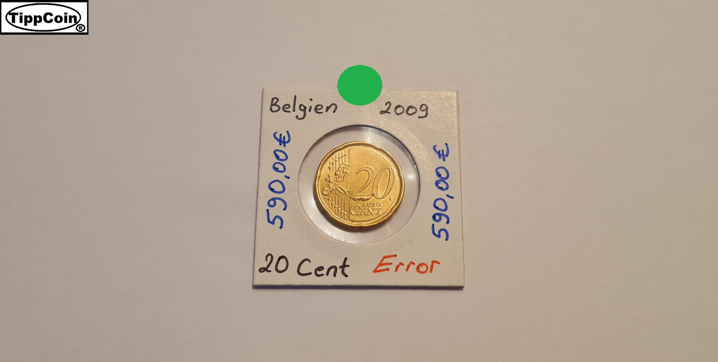 Belgien 20 Cent 2009 Materialüberschuss