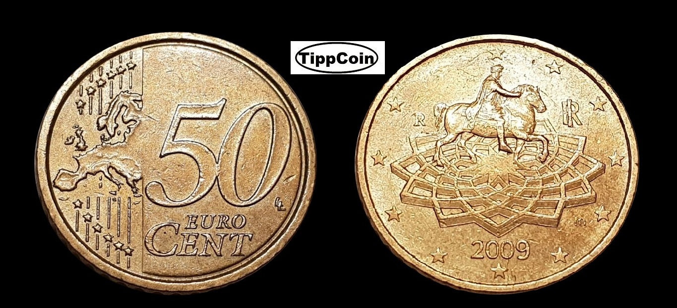 Italien 50 Cent 2009 Prägeschwäche ohne Stern 11