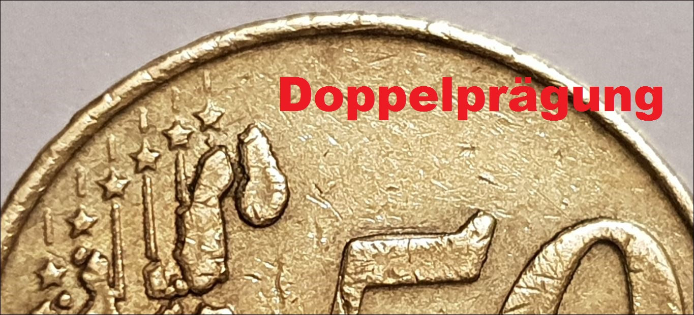 Niederlande 50 Cent 1999 Fehlprägung / Doppelprägung