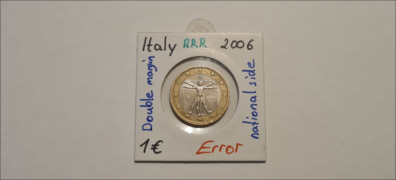 Italien 1 Euro 2006 Fehlprägung / Doppelrand