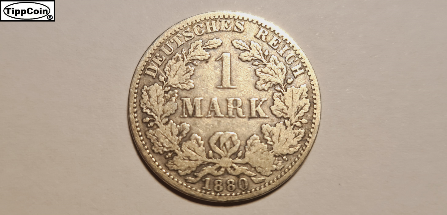 1 Mark 1880 A Silber Deutsches Reich / 1 Mark 1880 A Silver Germany Empire