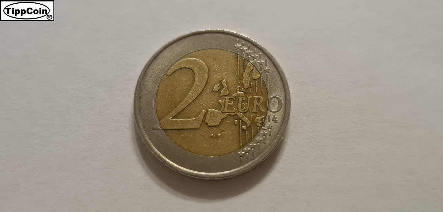 Deutschland 2 Euro 2002 J Fehlprägung / Prägeschwäche / Randschrift