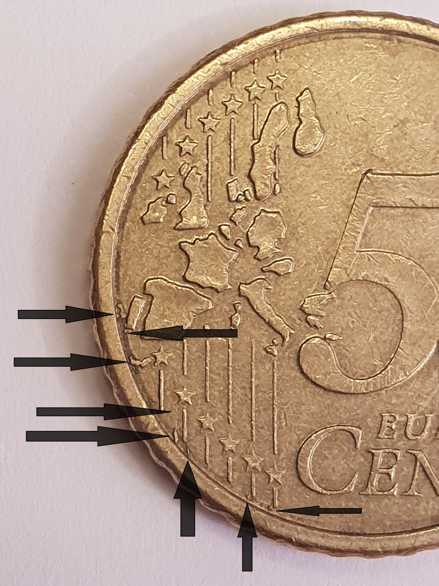 50 Cent Münze aus Finnland mit weiteren Länder auf der Europakarte die es gar nicht gibt.