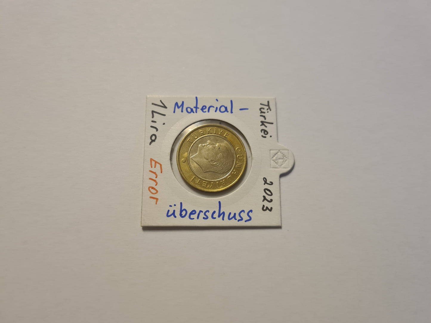 1 Lira 2023 6,6 Gramm ohne Randschrift und zu viel Materie auf dem Augenbraun von Atatürk