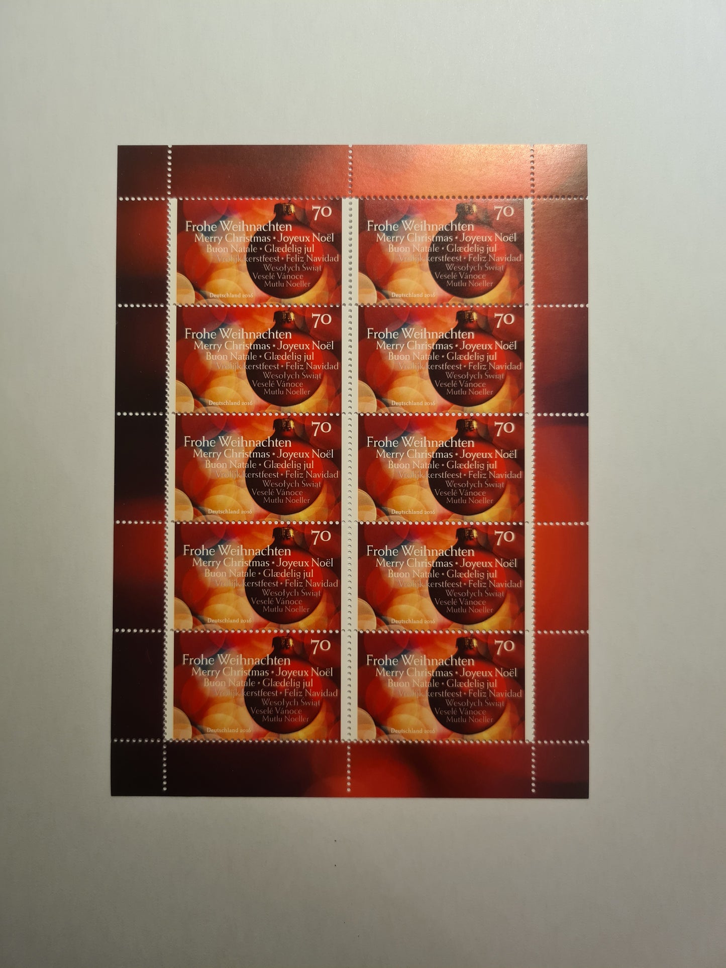 Briefmarken Weihnachtskugel 2016 postfrisch 10 er Bogen