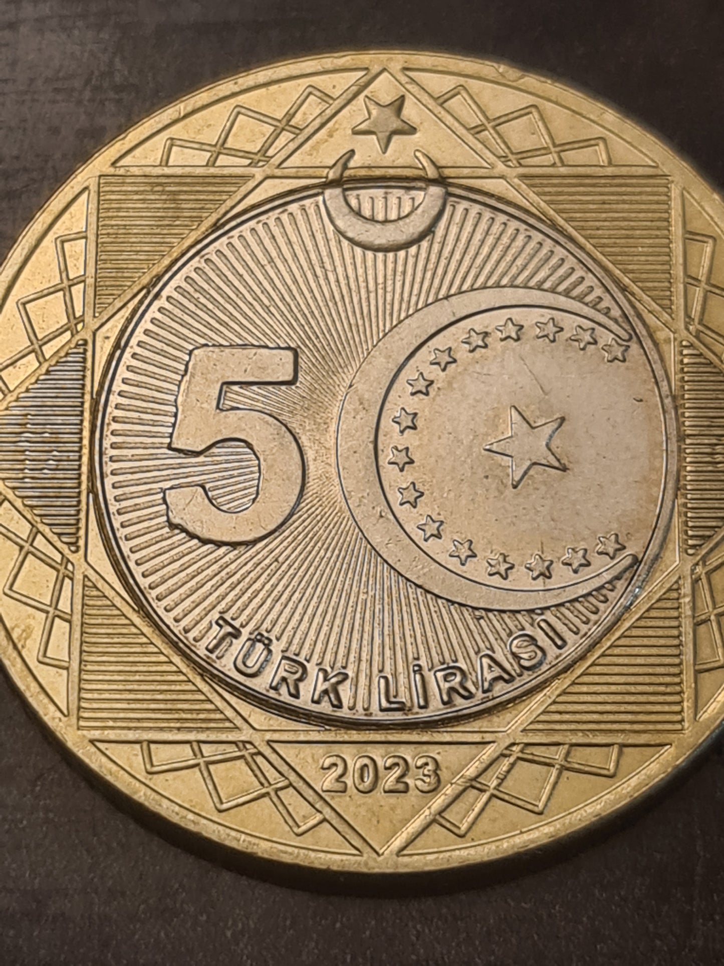 Türkei 5 Lira 2023 Fehlprägung Materialüberschuss