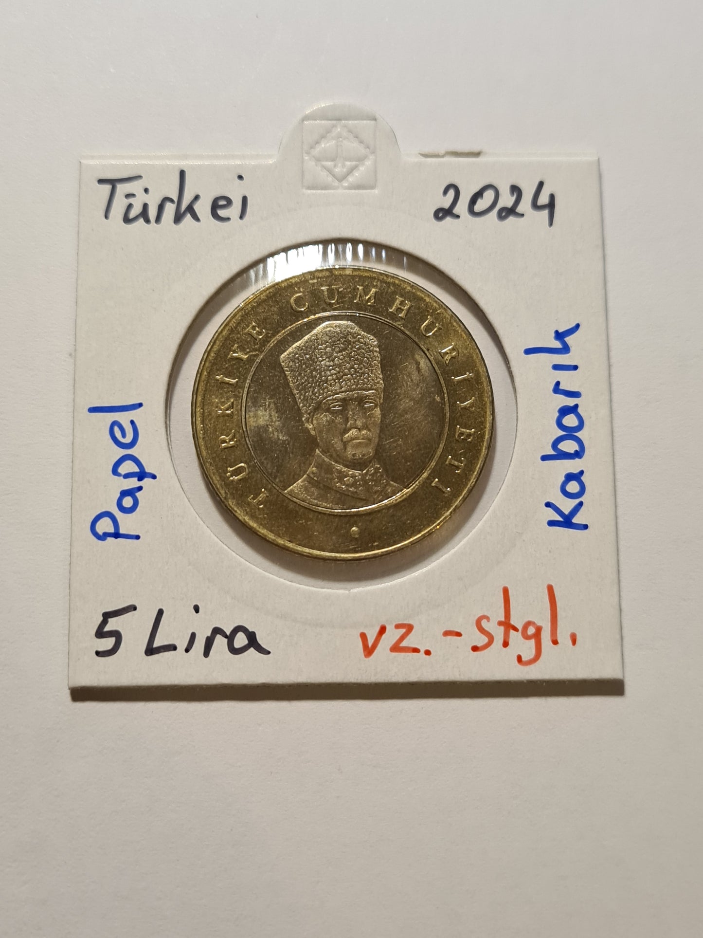 Türkei 5 Lira 2024 Fehlprägung / Atatürks Gesicht ist erhaben