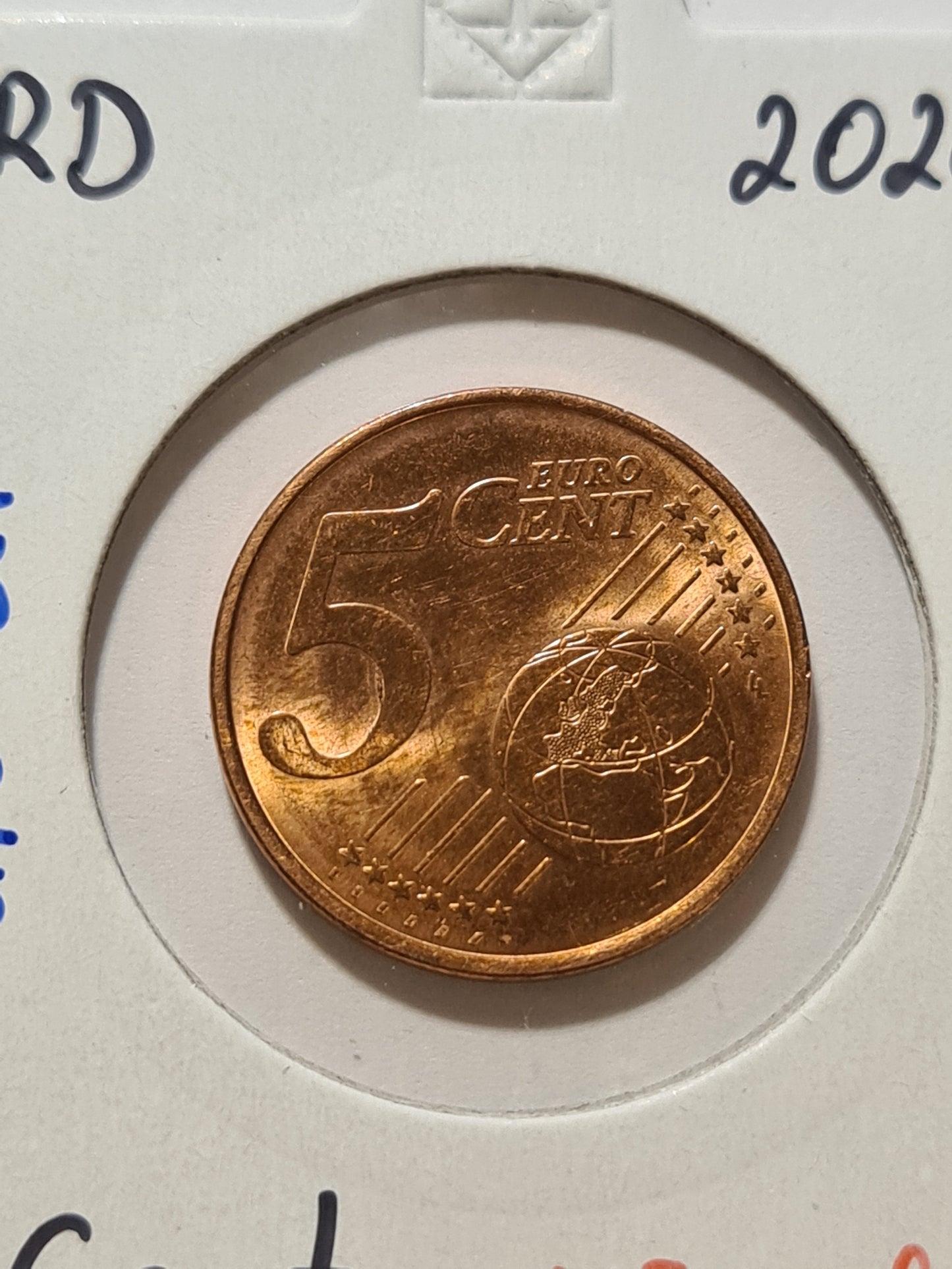 Deutschland 5 Cent F 2020 Fehlprägung Materialüberschuss