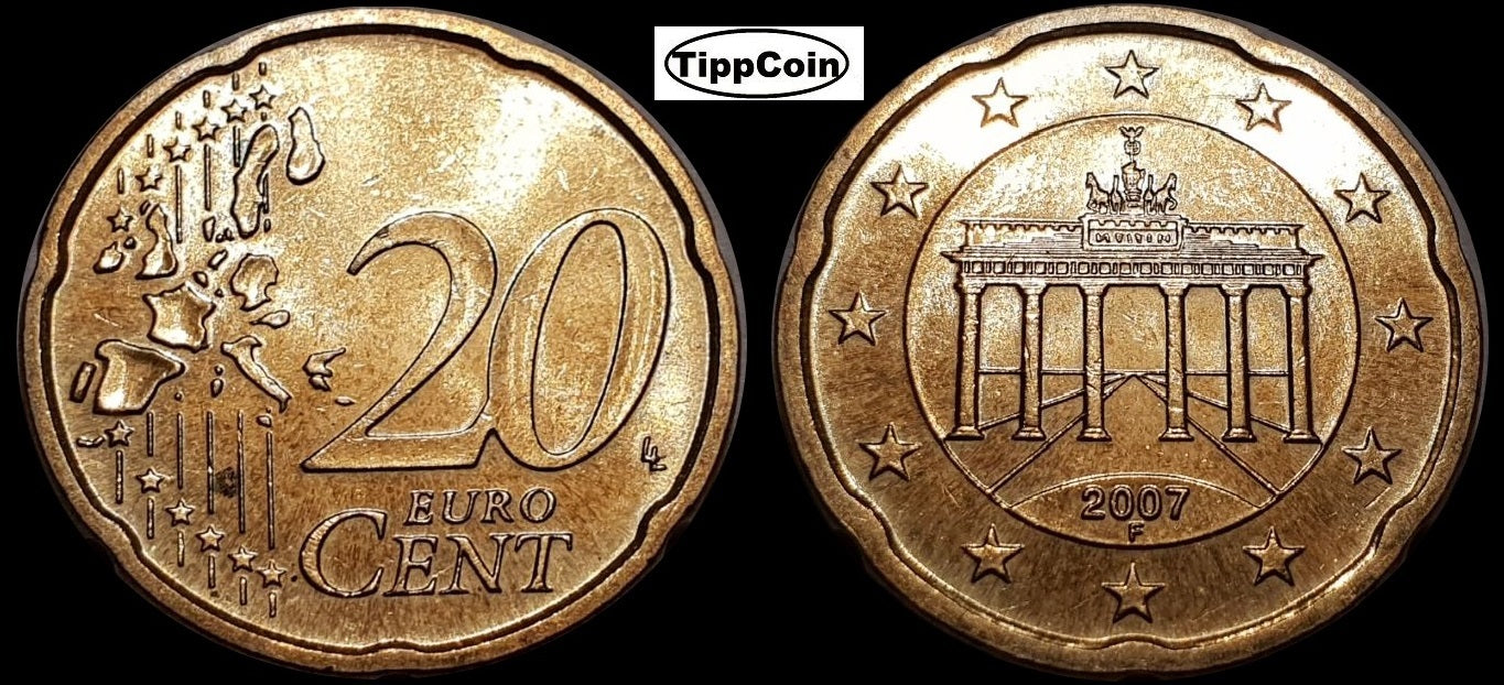 Deutschland 20 Cent 2007 F alten Landkarte