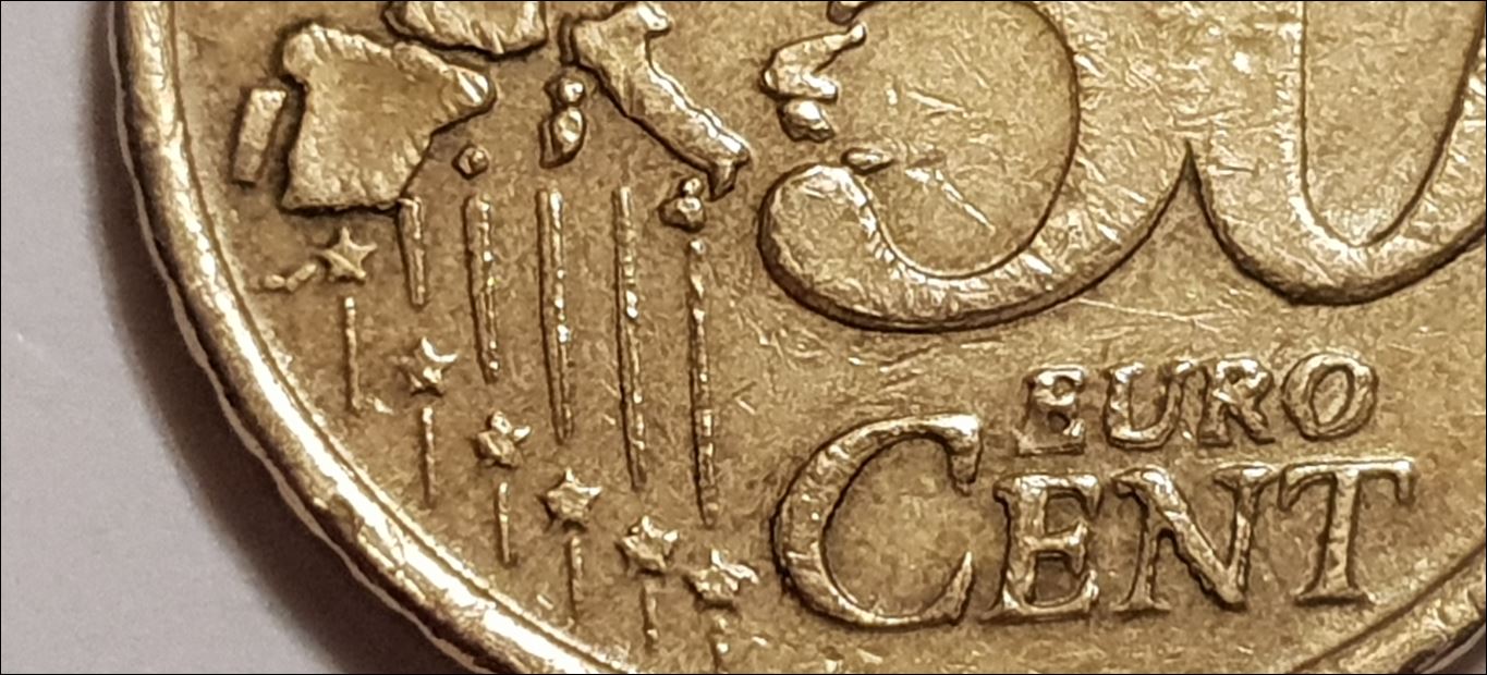 Niederlande 50 Cent 1999 Fehlprägung / Doppelprägung