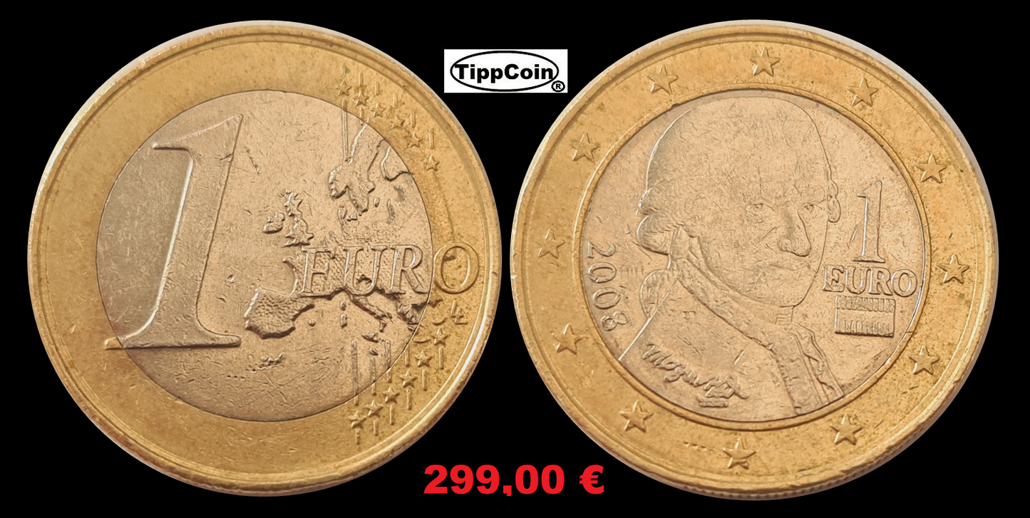 Österreich 1 Euro 2008 Doppelrand