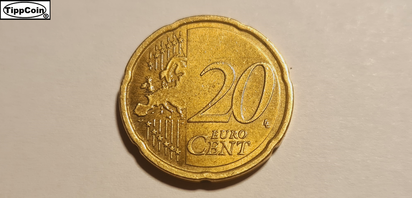 Slowakei 20 Cent 2009 Fehlprägung Stempelriss