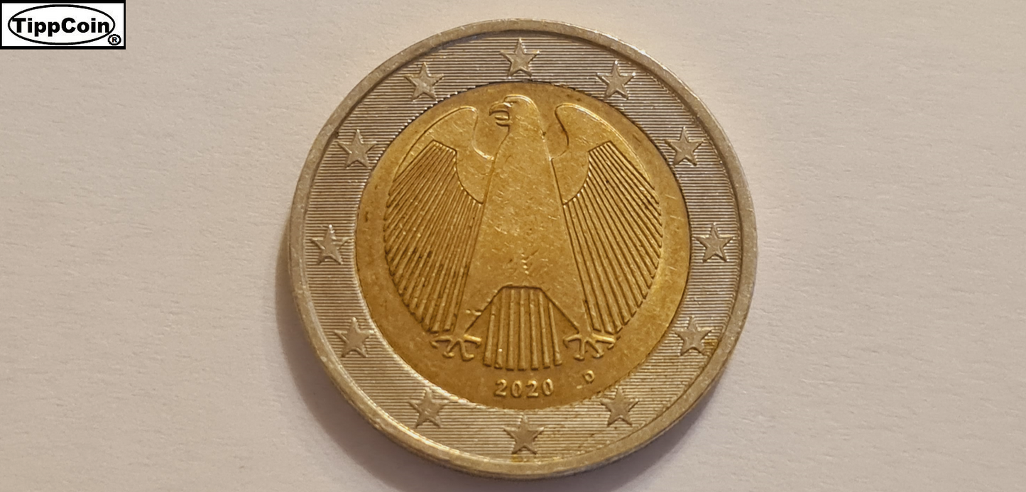 BRD 2 Euro 2020 D Prägeschwäche
