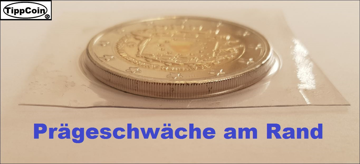 Griechenland 2 Euro 2015 Gedenkmünze Fehlprägung / Prägeschwäche