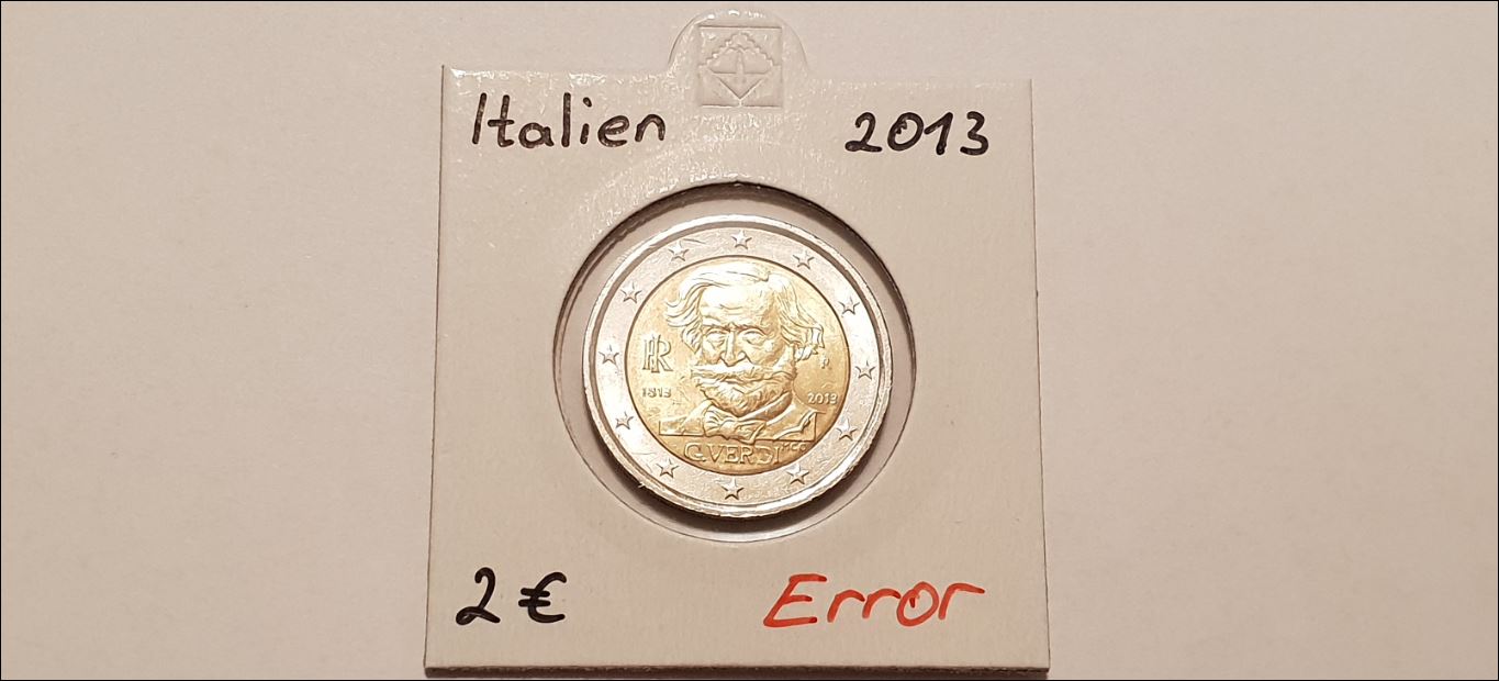 Italien 2 Euro 2013 R Fehlprägung / Materialüberschuss