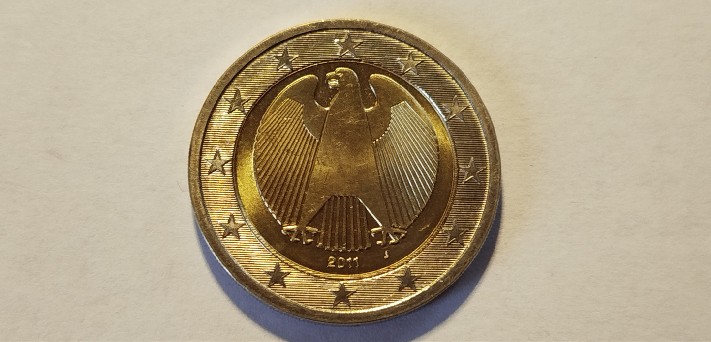Deutschland 2 Euro 2011 J Fehlprägung / Doppelzunge Adler