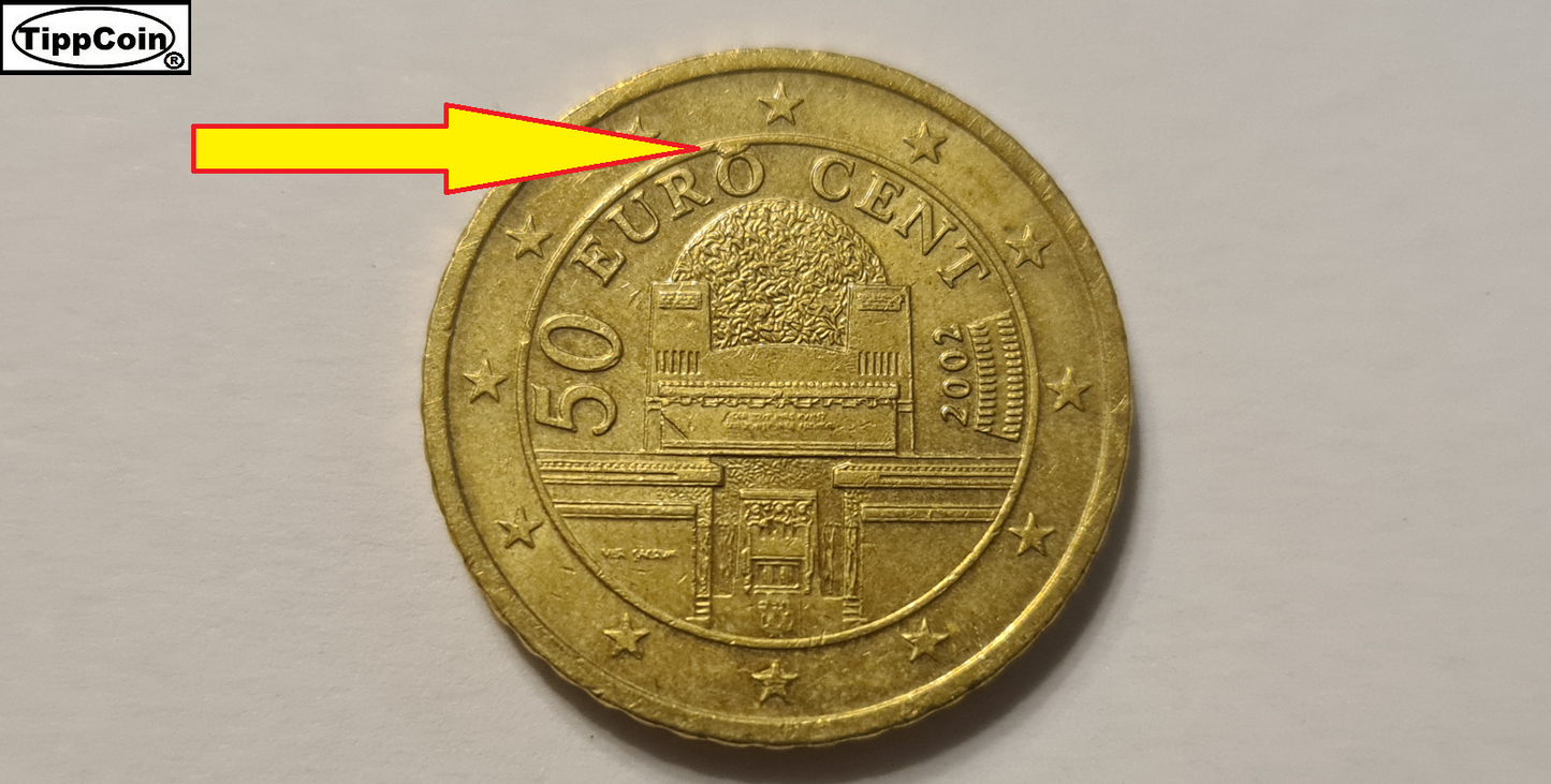 50 Cent 2002 Austria, Fehlprägung