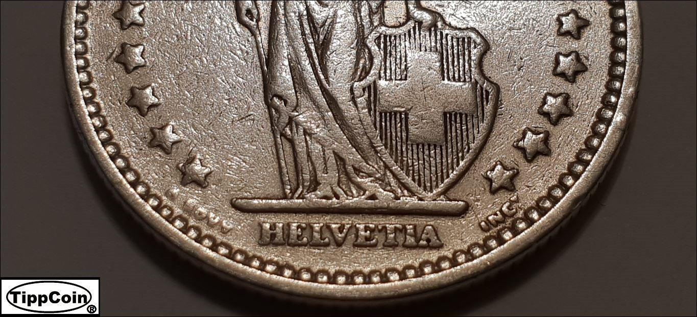 2 Franken 1908 B Schweiz -Rare-