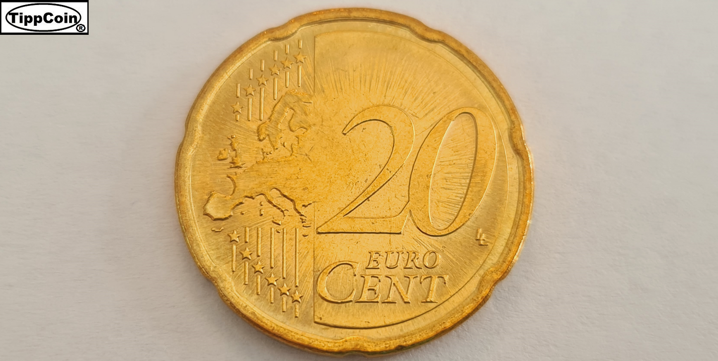 Österreich 20 Cent 2020 Strahlenkranz auf beiden Seiten