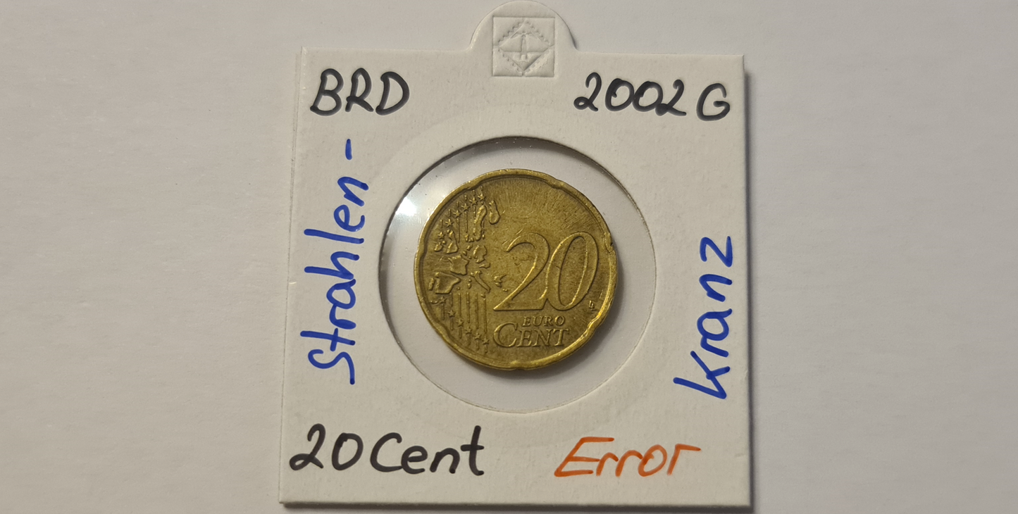 Deutschland 20 Cent 2002 G Strahlenkranz