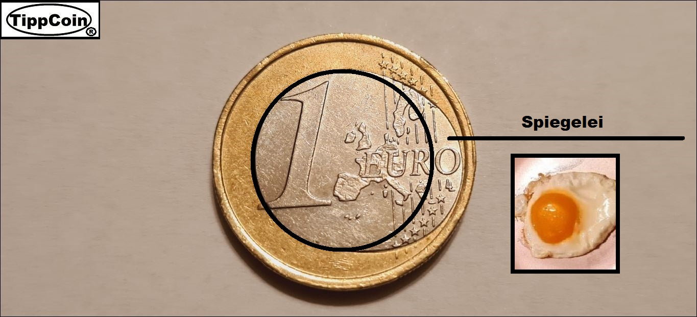 Deutschland 1 Euro 2002 G Fehlprägung / Spiegeleimünze
