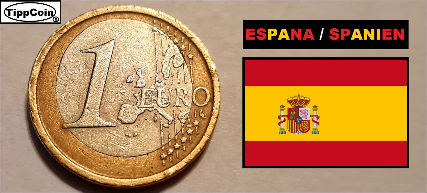 Spanien 1 Euro 2002 Spiegeleimünze, moneda de huevo frito Espana