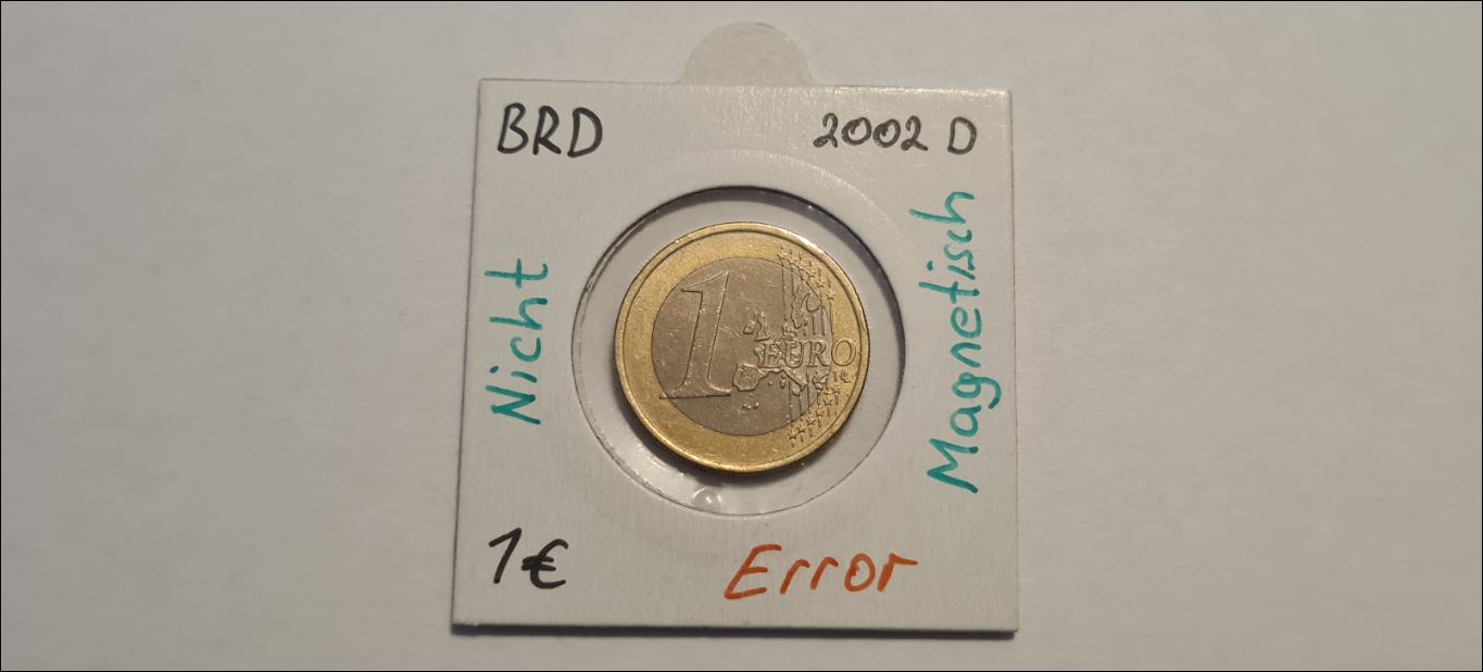 Deutschland 1 Euro 2002 D – Nicht magnetisch