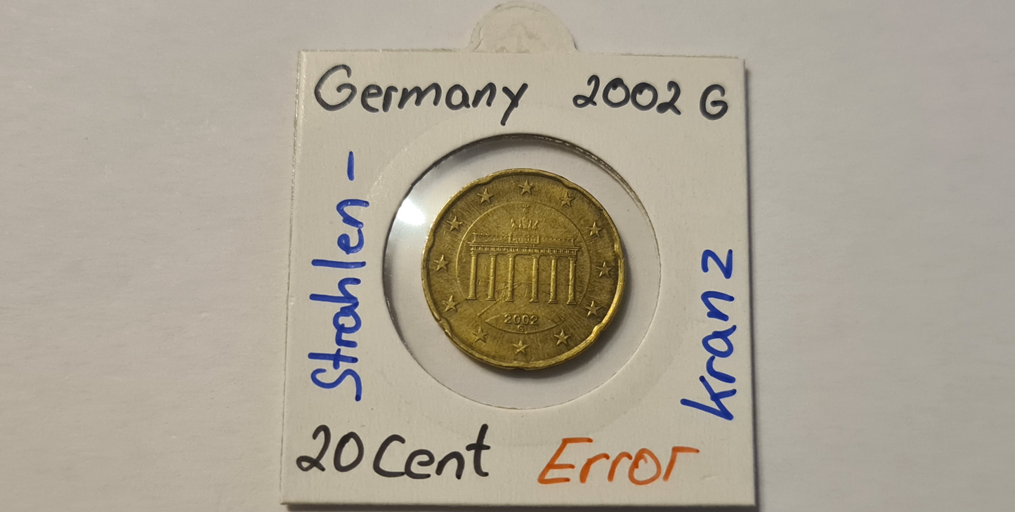 Deutschland 20 Cent 2002 G Strahlenkranz