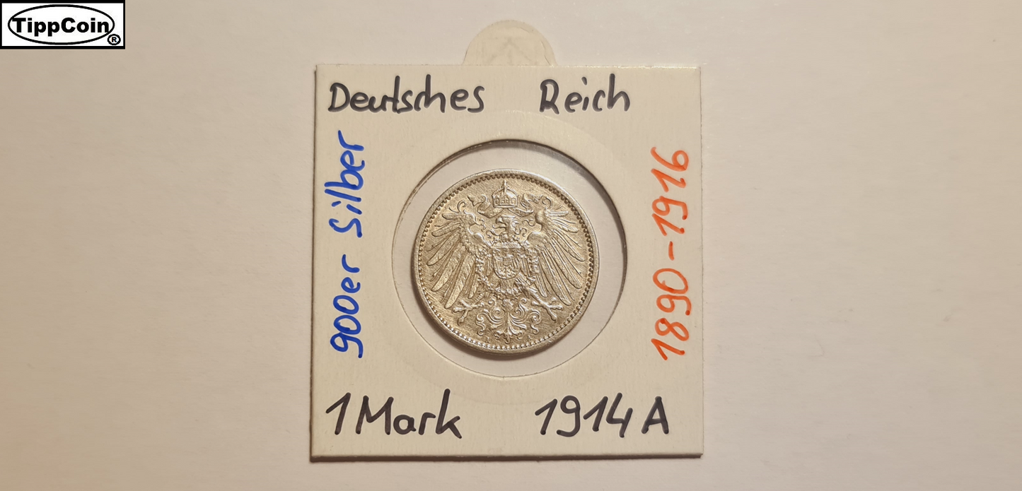 1 Mark 1914 A Silber Deutsches Reich / 1 Mark 1914 A Silver Germany Empire
