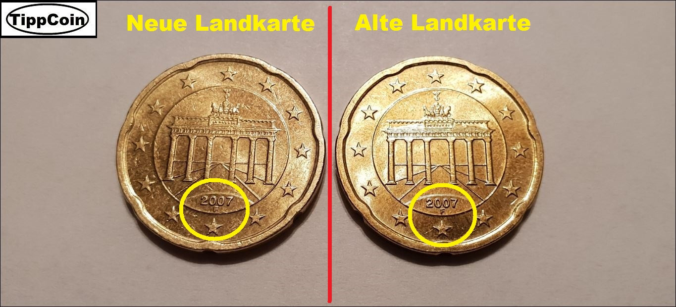 Deutschland 20 Cent 2007 F alten Landkarte