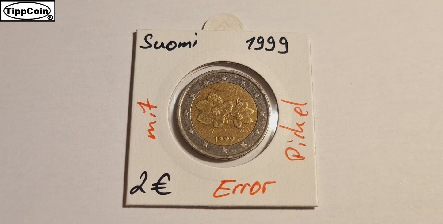 Finnland 2 Euro 1999 Pickel auf der Jahreszahl 9