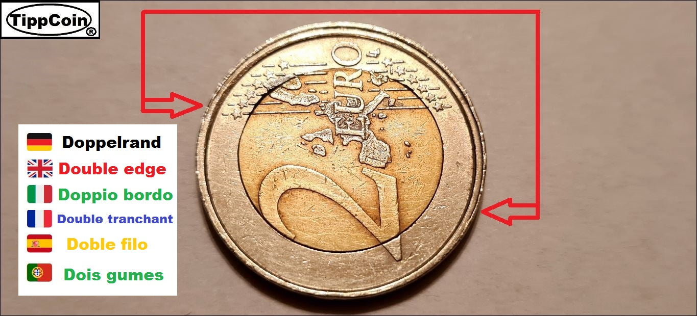 Italien 2 Euro 2002 – „Spiegelei“ Fehlprägung – Einmalige Fehlprägung