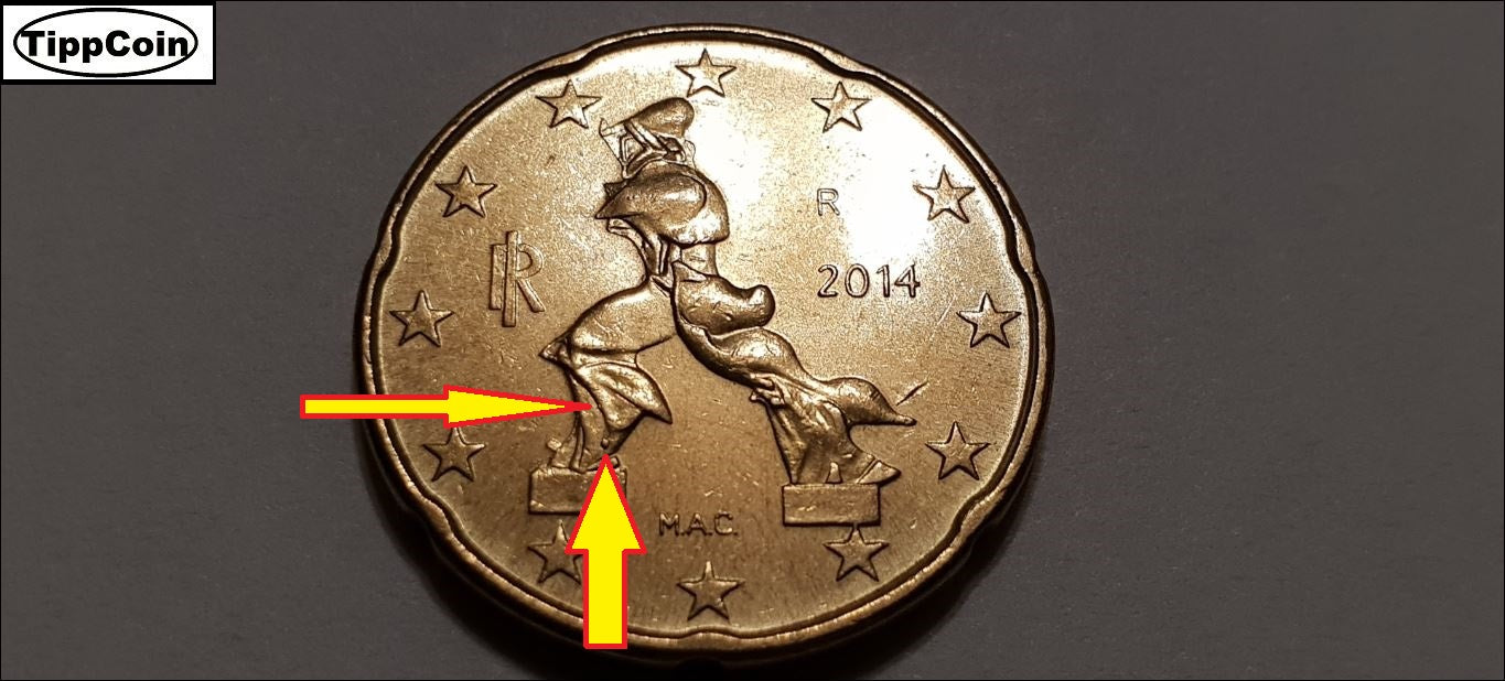 Italien 20 Cent 2014 Materialüberschuss