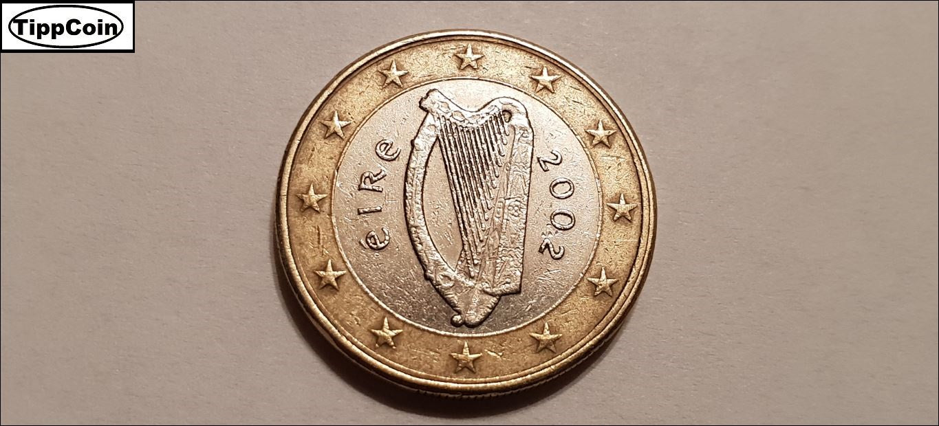 Irland 1 Euro 2002 Fehlprägung / Doppelrand