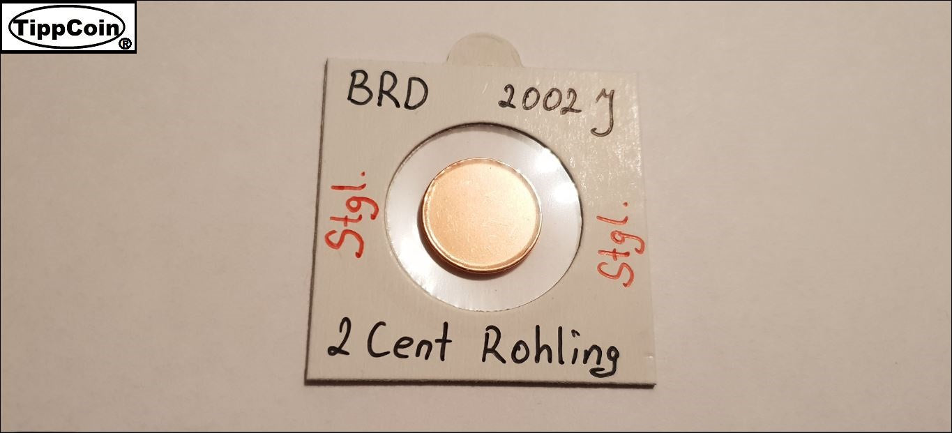 Deutschland 2 Cent 2002 J Rohling Ronde Fehlprägung