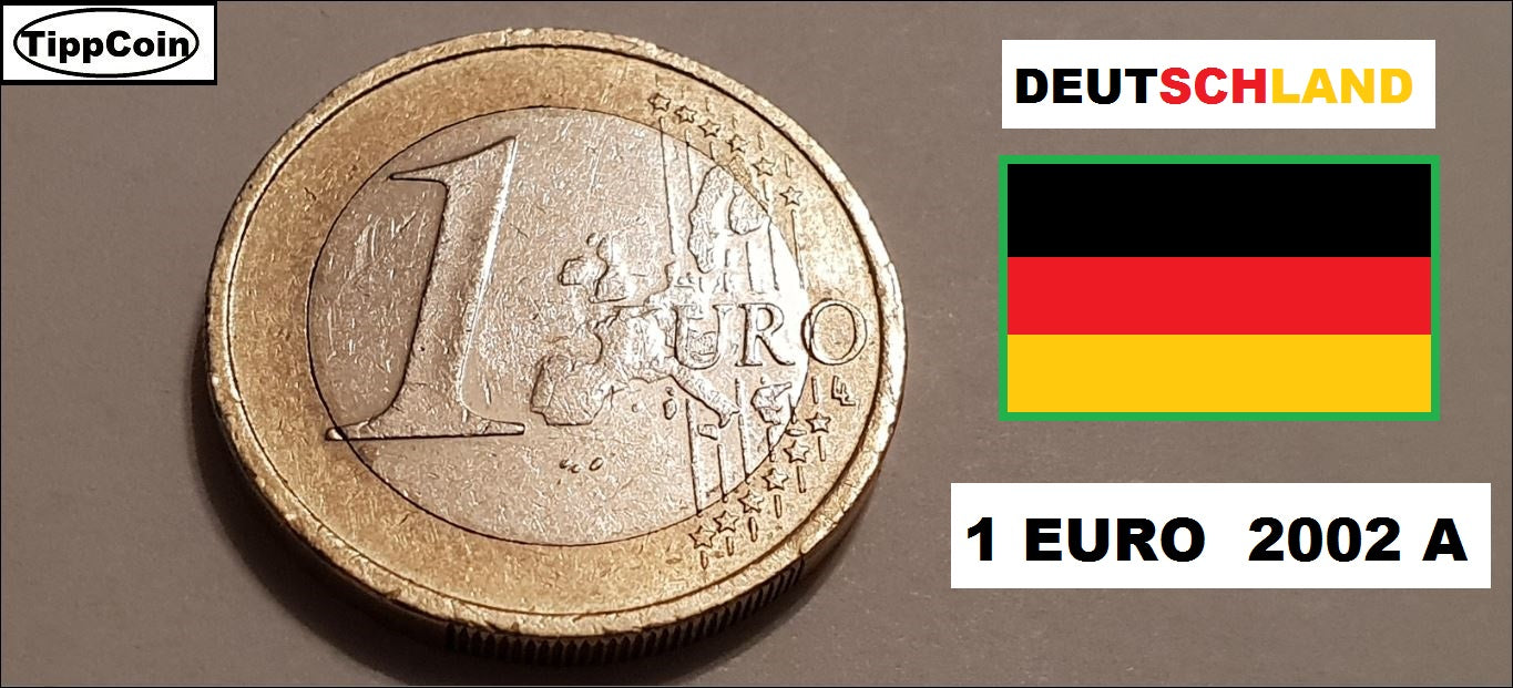 Deutschland 1 Euro 2002 A, Fehlprägung / ohne E