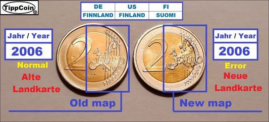 Finnland 2 Euro 2006 neue Landkarte