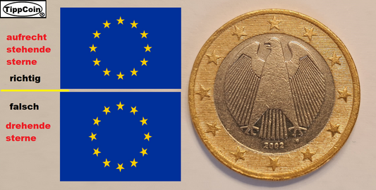 Deutschland 1 Euro 2002 F drehende sterne